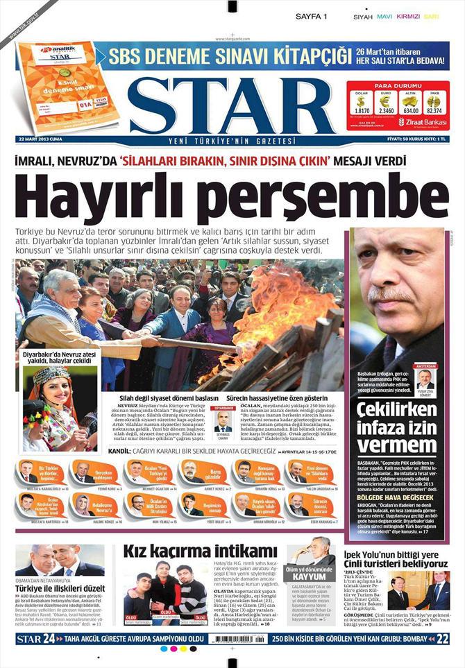 22 Mart 2013 - Günün Gazete Manşetleri 20