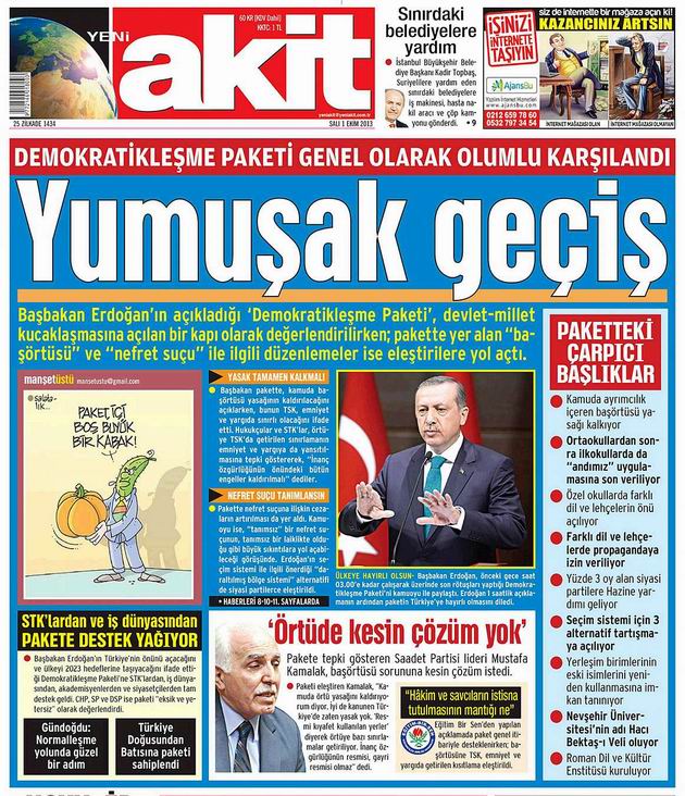 Manşetlerde Demokratikleşme Paketi 1