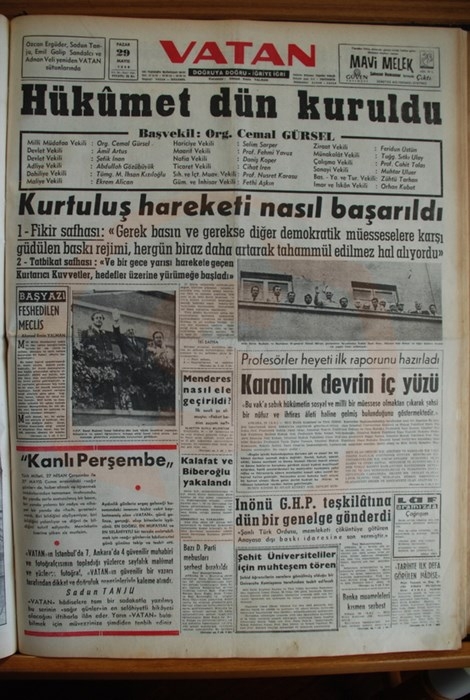 Menderes'i İdama Götüren Darbeci Manşetler 10