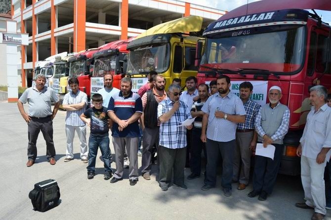 Amasya'da Suriye'ye 7 Tır İnsani Yardım Gönderildi 2
