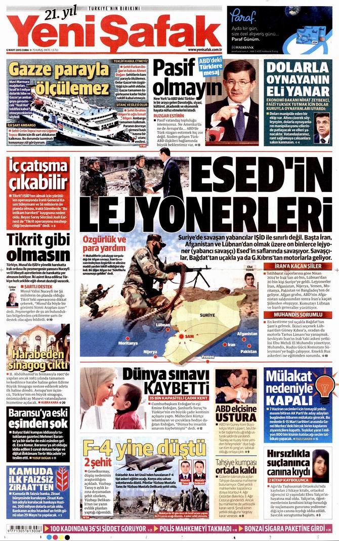 Gazete Manşetleri - 6 Mart 2015 34