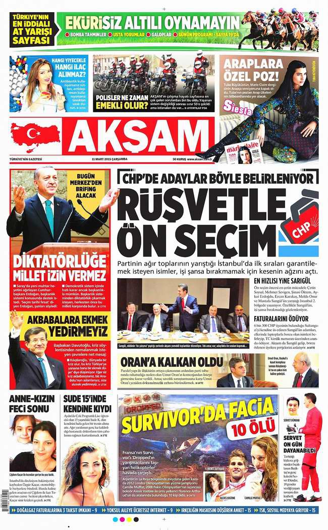 Bugünün Gazete Manşetleri - 11 Mart 2015 1