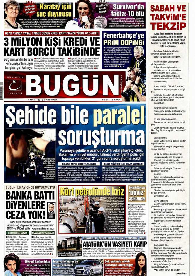Bugünün Gazete Manşetleri - 11 Mart 2015 3