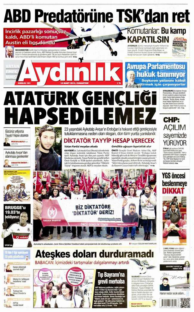 Bugünün Gazete Manşetleri - 14 Mart 2015 3
