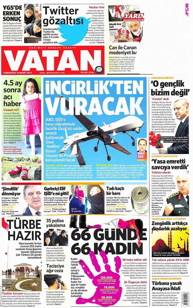 Bugünün Gazete Manşetleri - 14 Mart 2015 32