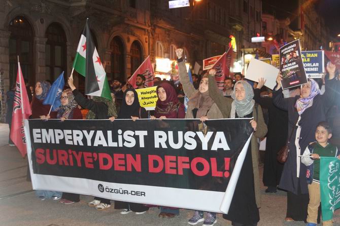 Halep'teki Katliamlara İstanbul'da Protesto 3