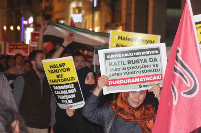 Halep'teki Katliamlara İstanbul'da Protesto 6