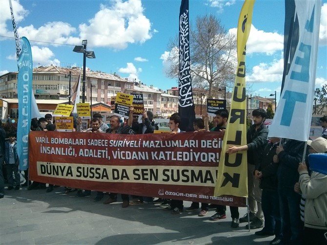 Halep'teki Katliamlar Sivas'ta Protesto Edildi 1