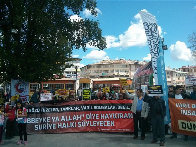 Halep'teki Katliamlar Sivas'ta Protesto Edildi 2