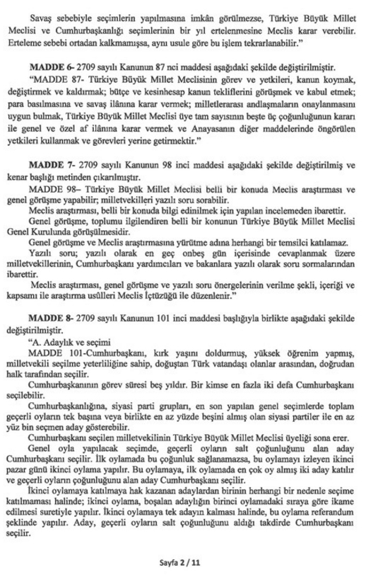 Anayasa’nın Değiştirilecek 21 Maddesi 3
