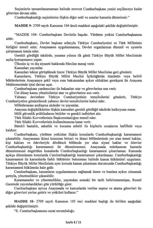 Anayasa’nın Değiştirilecek 21 Maddesi 4