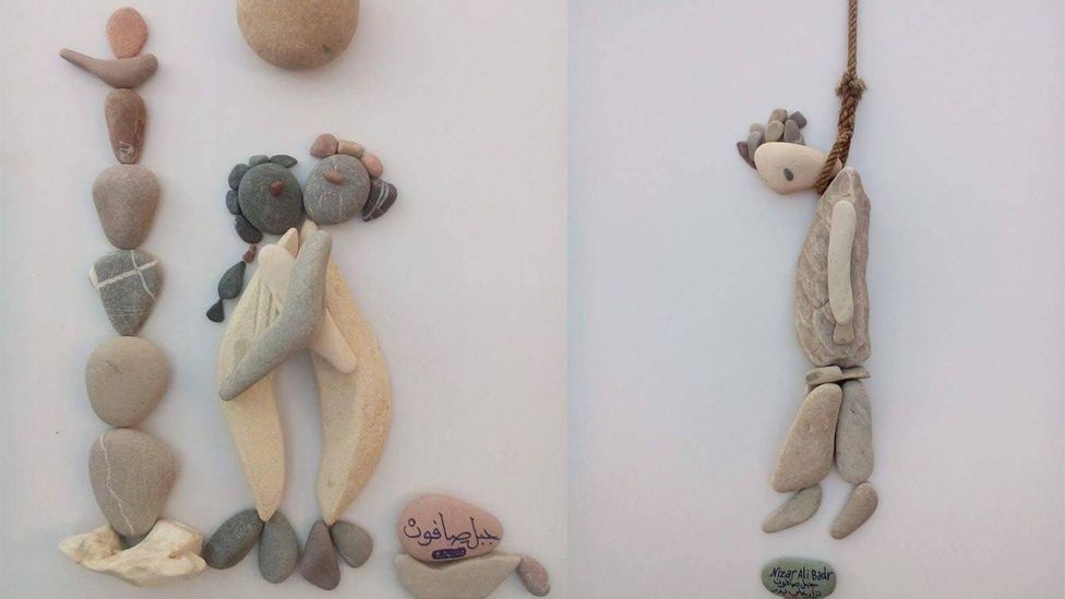 Nizar Ali Badr, Suriye'deki Zulmü Çakıl Taşlarıyla Dillendirdi 3