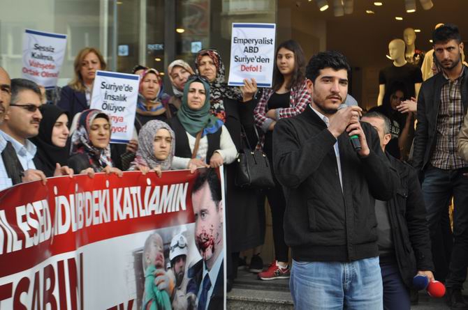 Diyarbakır'da İdlib'teki Katliamlar Lanetlendi 1