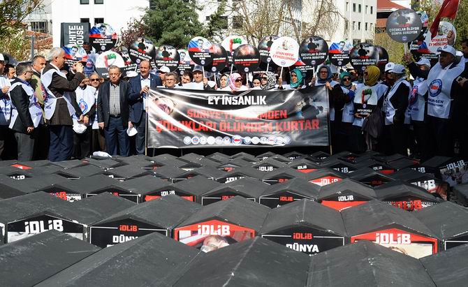İdlib Katliamı İran ve Rusya Büyükelçiliği Önünde Kınandı 13