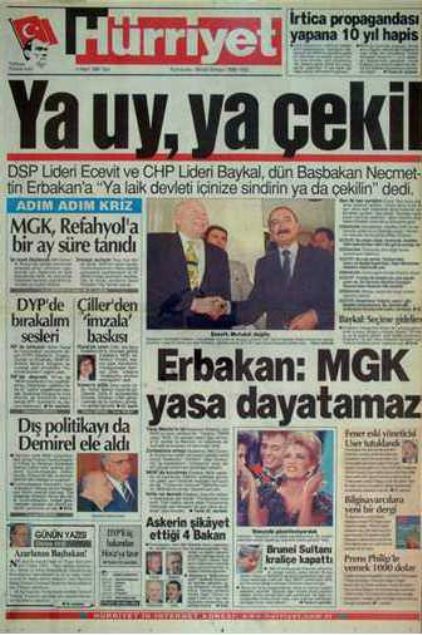28 Şubat'ın Tetikçisi Medyanın Manşetleri 1