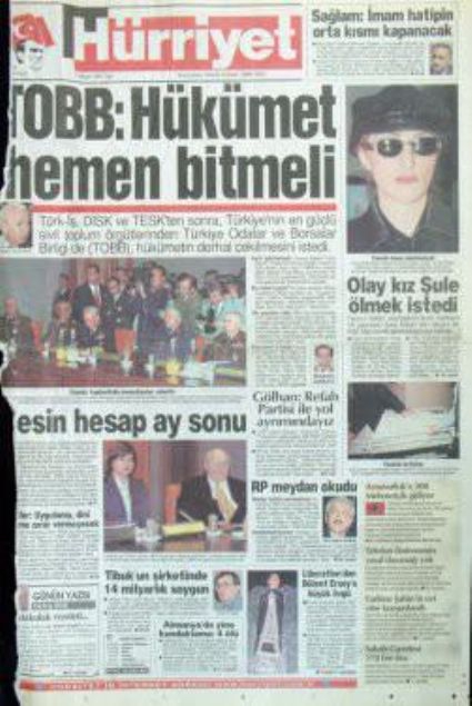 28 Şubat'ın Tetikçisi Medyanın Manşetleri 24