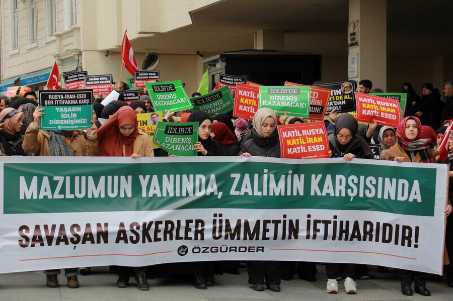 Rusya Konsolosluğu Önünde İdlib Katliamı Protesto Edildi 1