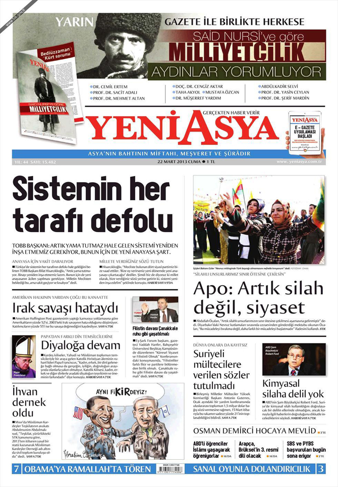 22 Mart 2013 - Günün Gazete Manşetleri 23