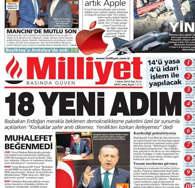 Manşetlerde Demokratikleşme Paketi 13