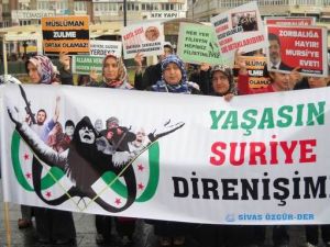 Sivas’ta Suriye, Mısır ve Filistin İçin Eylem