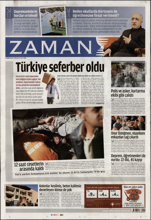Gazete Manşetleri - 25 Ekim 2011 22