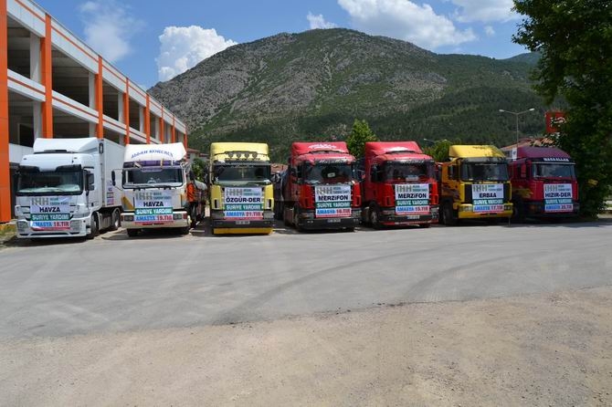 Amasya'da Suriye'ye 7 Tır İnsani Yardım Gönderildi 3