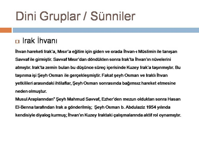 Irak'ın Dünü, Bugünü ve Yarını (Seminer Notları) 27