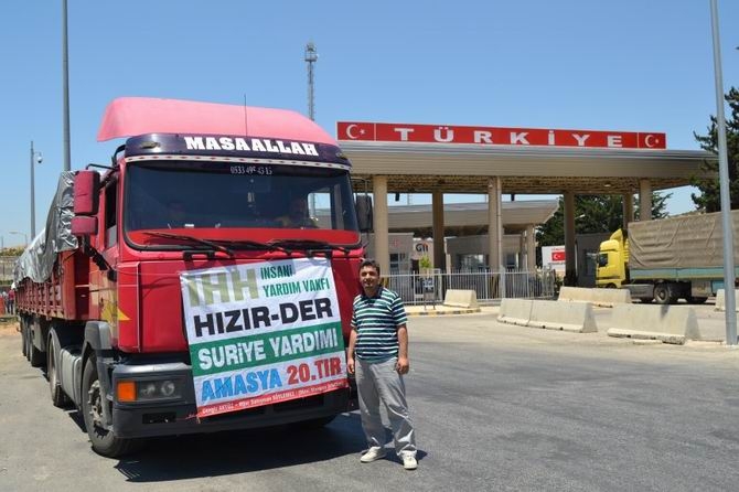 Amasya’dan Yola Çıkan 7 Tır Yardım Malzemesi Suriye’ye Ulaştı 4