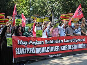 Fatih’te Muhacirler İçin ‘Kardeşime Dokunma’ Eylemi Yapıldı