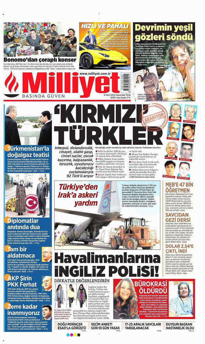 Gazete Manşetleri - 4 Mart 2015 10