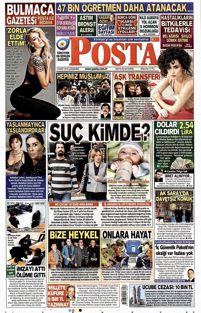 Gazete Manşetleri - 4 Mart 2015 11
