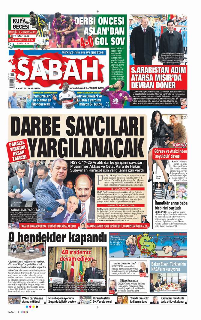 Gazete Manşetleri - 4 Mart 2015 12