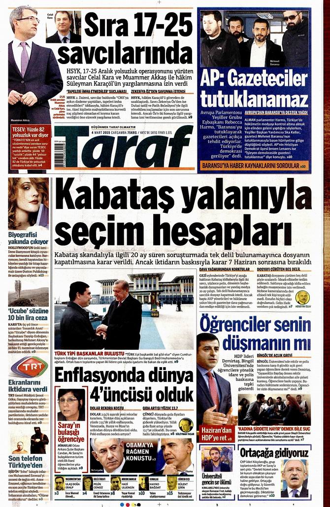 Gazete Manşetleri - 4 Mart 2015 16