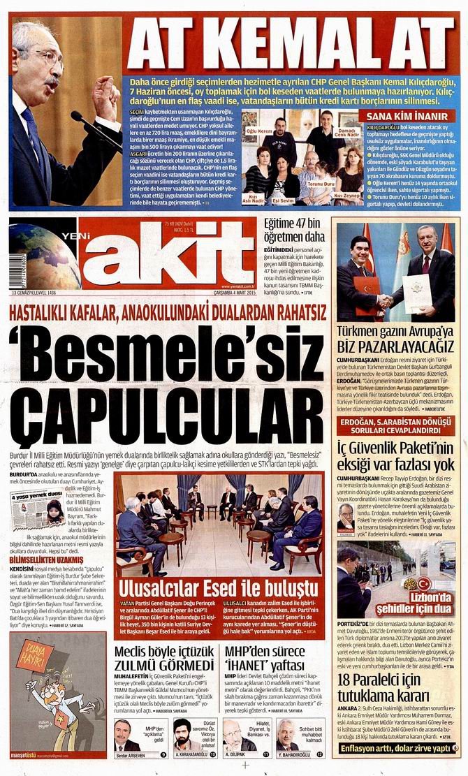 Gazete Manşetleri - 4 Mart 2015 20