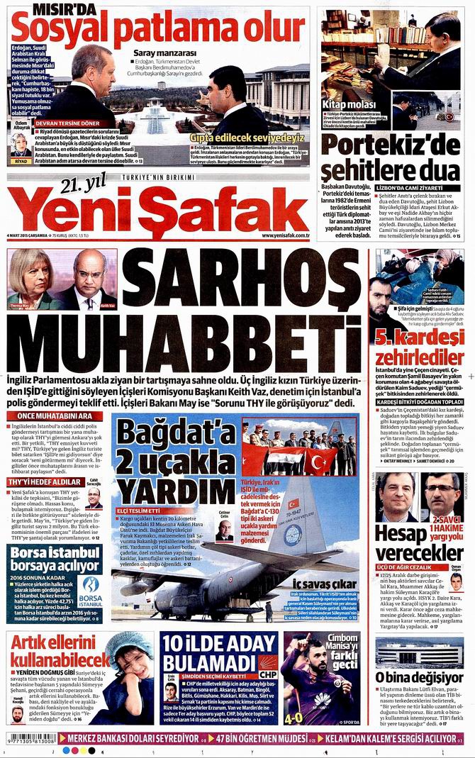 Gazete Manşetleri - 4 Mart 2015 23