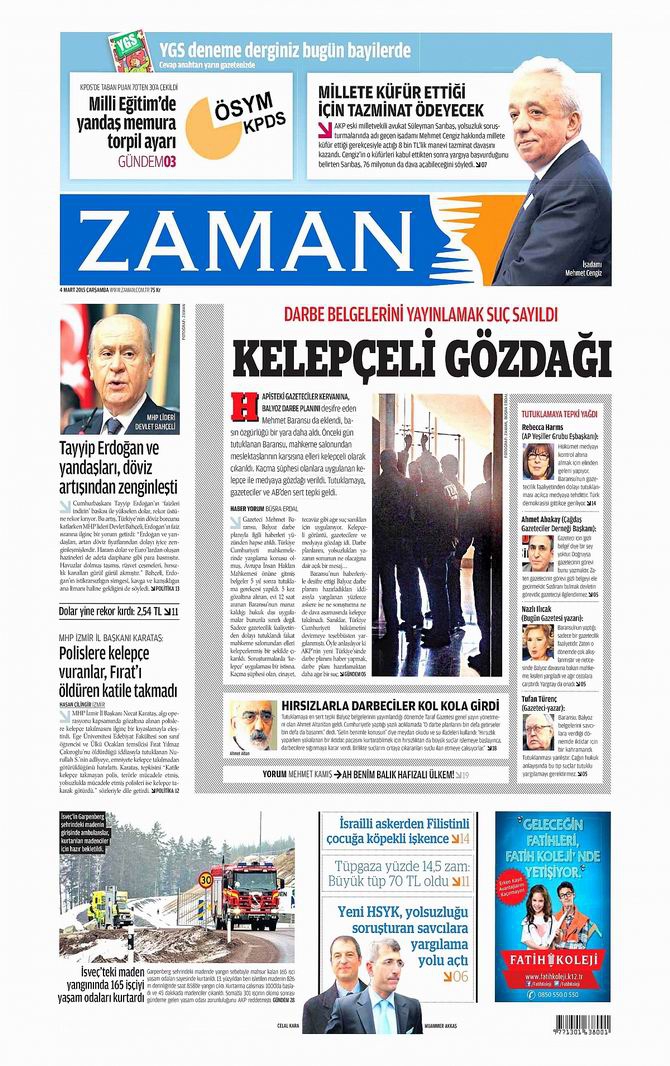 Gazete Manşetleri - 4 Mart 2015 24
