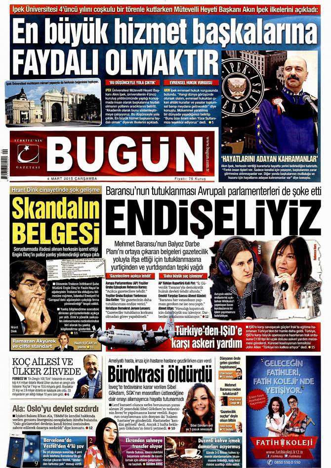 Gazete Manşetleri - 4 Mart 2015 3