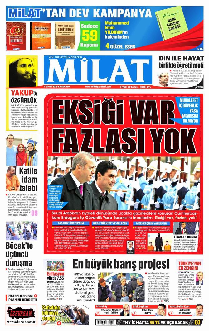 Gazete Manşetleri - 4 Mart 2015 31