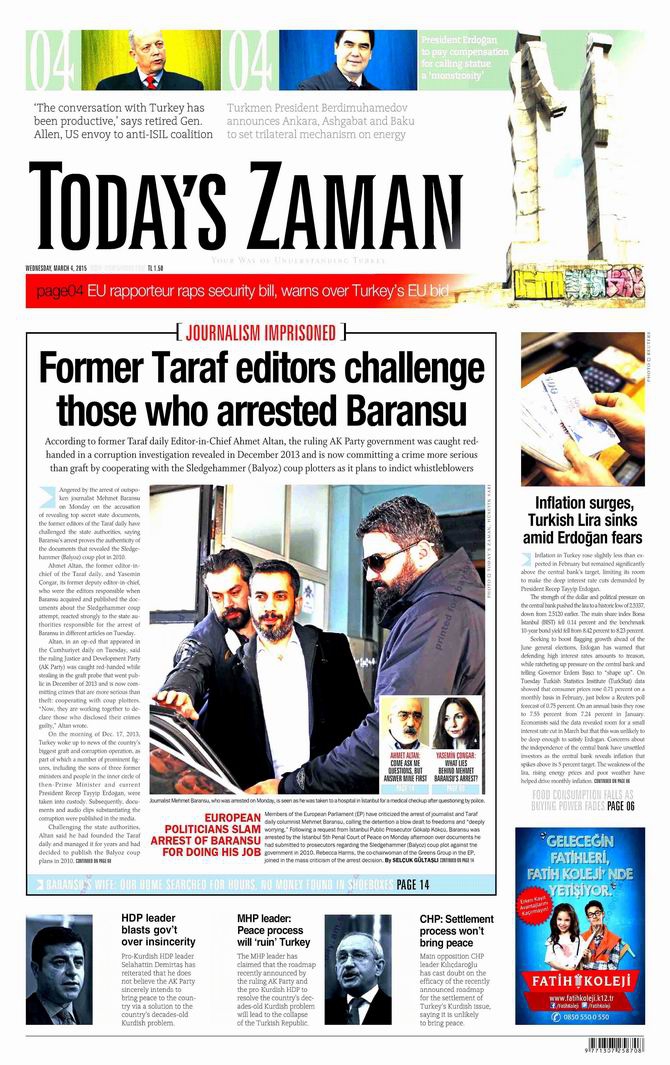 Gazete Manşetleri - 4 Mart 2015 33