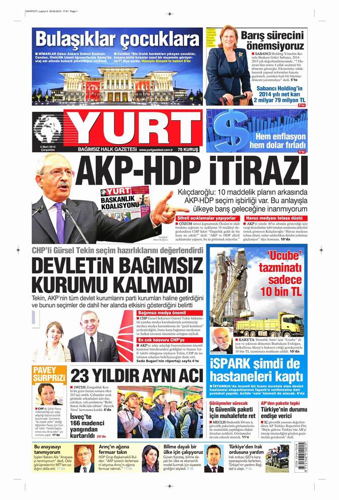 Gazete Manşetleri - 4 Mart 2015 37
