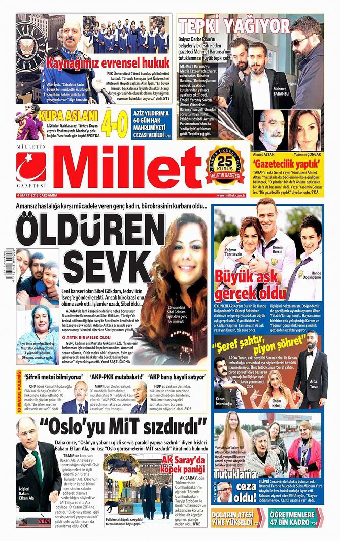 Gazete Manşetleri - 4 Mart 2015 8