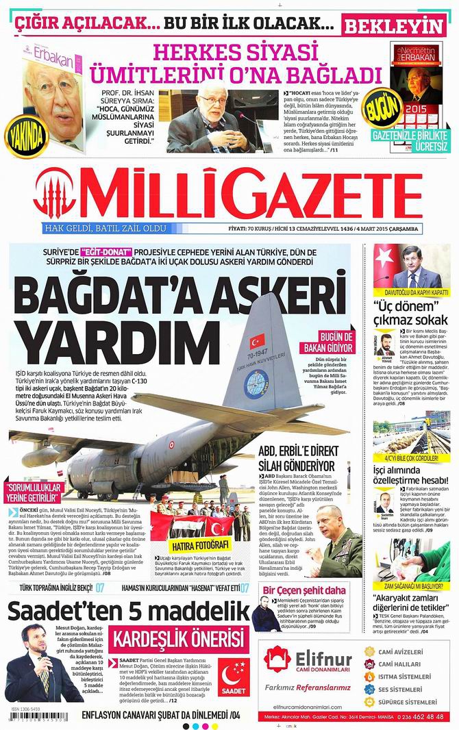 Gazete Manşetleri - 4 Mart 2015 9