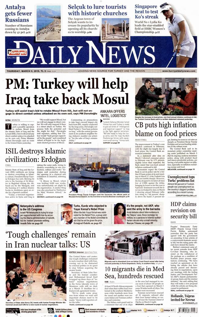 Gazete Manşetleri - 5 Mart 2015 11
