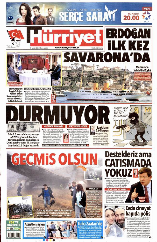 Gazete Manşetleri - 5 Mart 2015 12