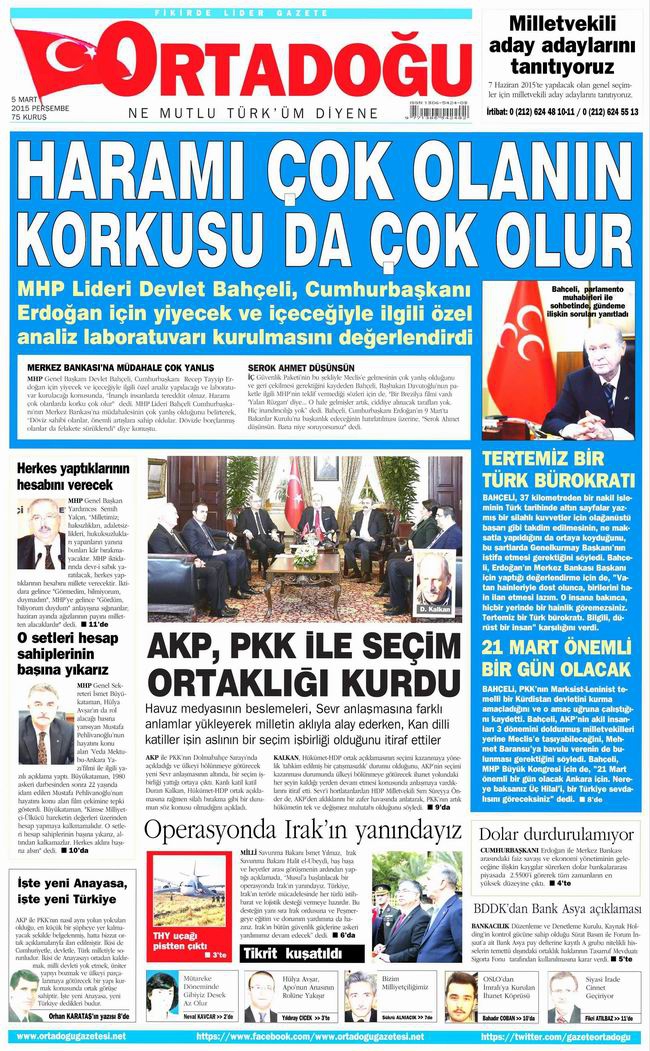 Gazete Manşetleri - 5 Mart 2015 18