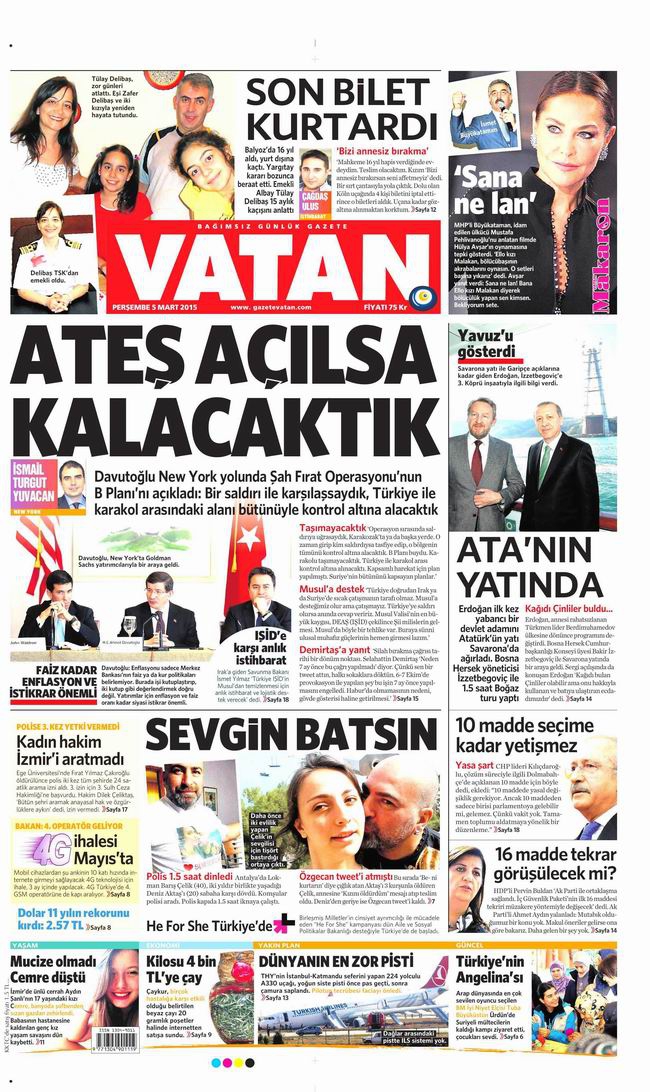 Gazete Manşetleri - 5 Mart 2015 29