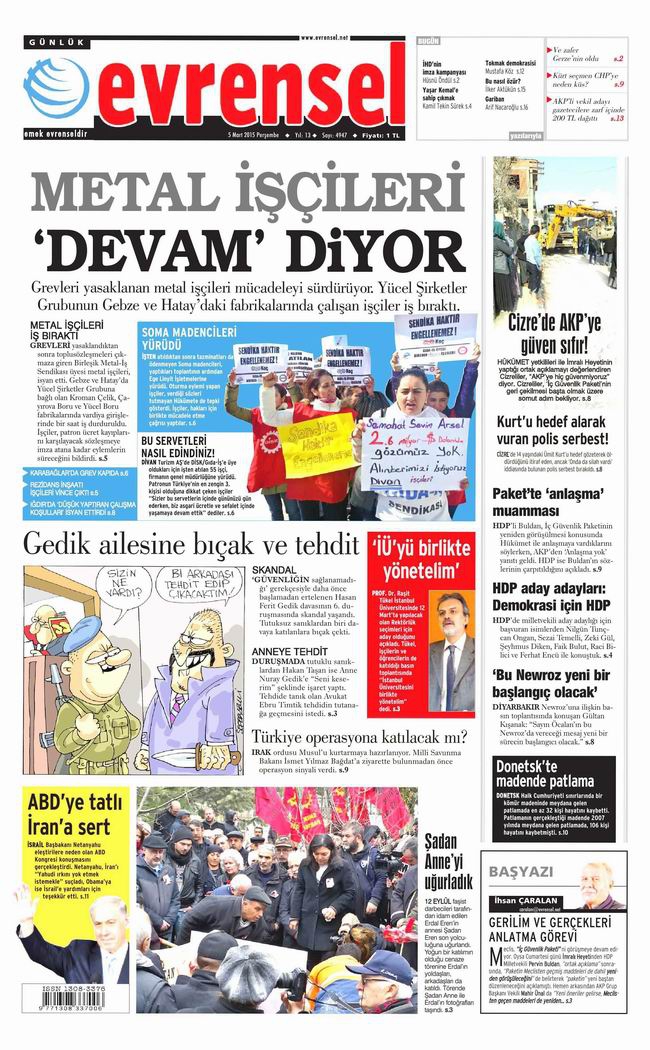 Gazete Manşetleri - 5 Mart 2015 8