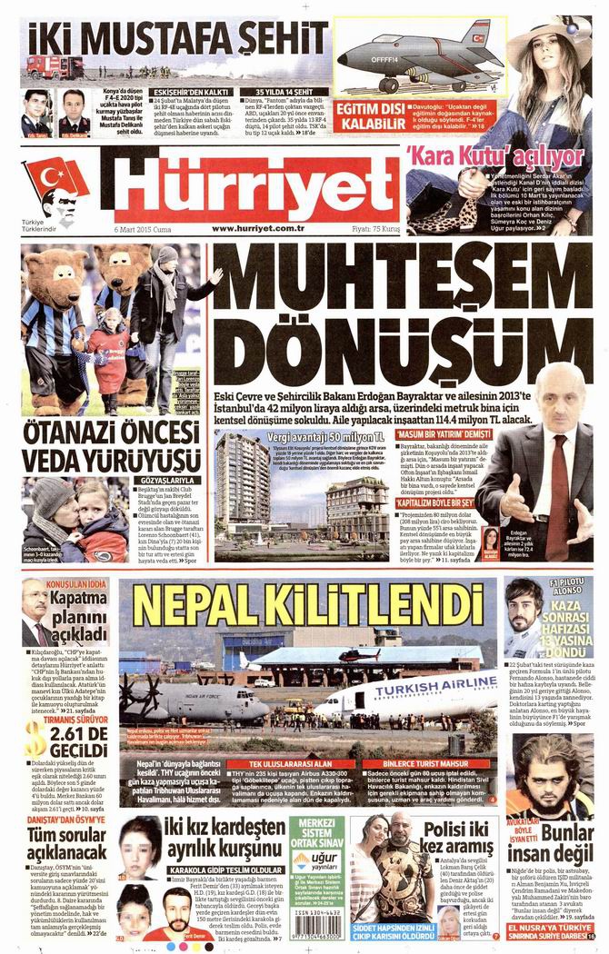 Gazete Manşetleri - 6 Mart 2015 12
