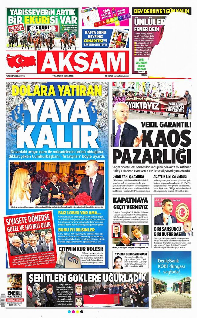 Gazete Manşetleri - 7 Mart 2015 1