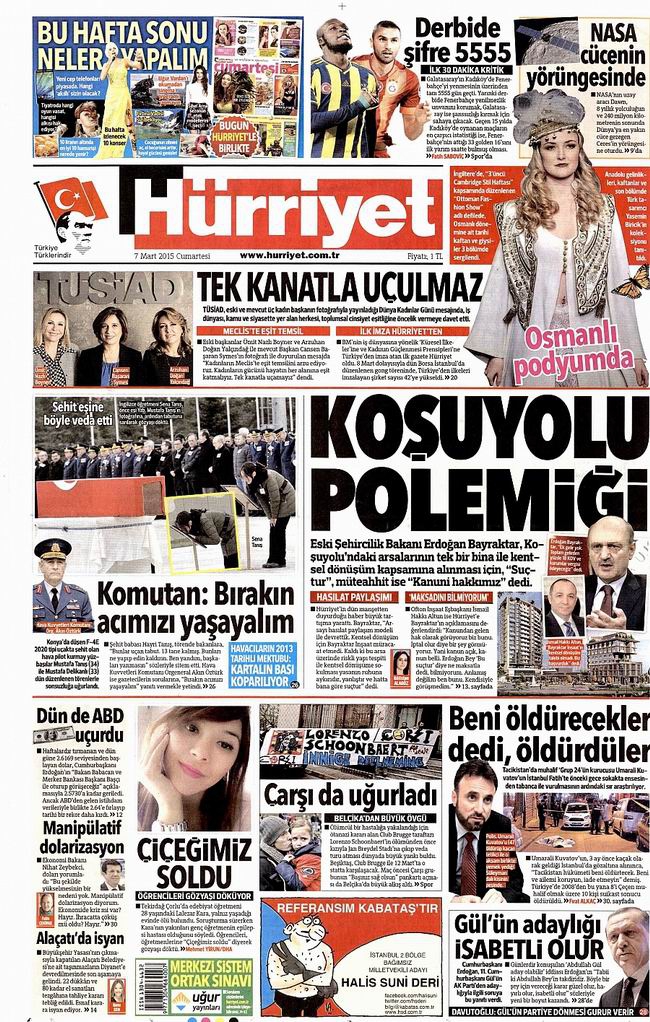 Gazete Manşetleri - 7 Mart 2015 12